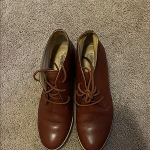 Clarks Brown Leather Heeled Boots